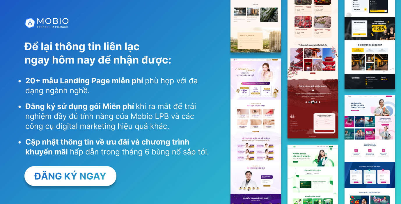 Đăng ký sử dụng Landing Page Builder miễn phí