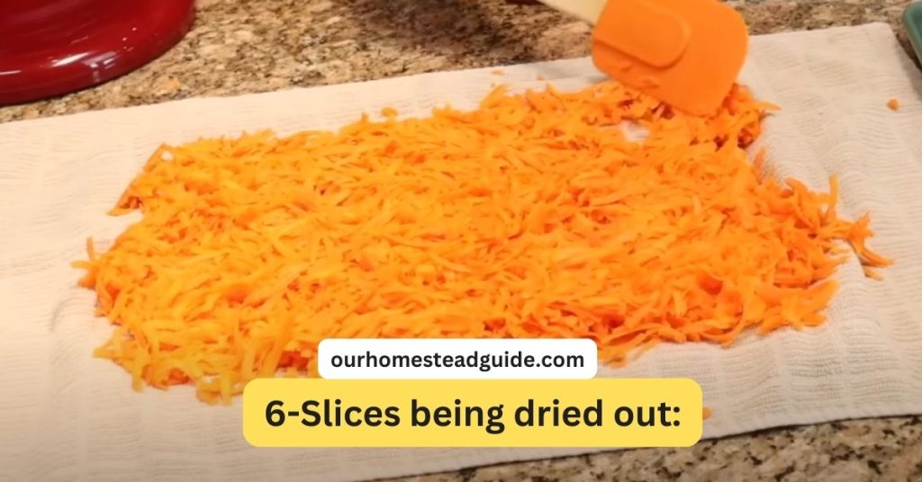 Dehydrate shredded carrots
