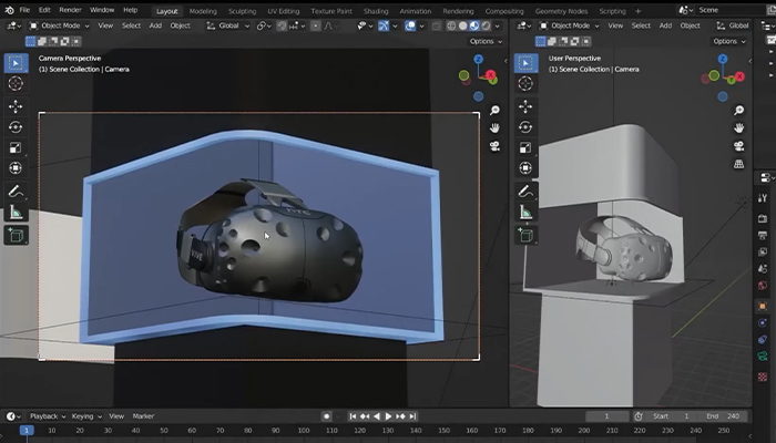 Creating a model in a blender for HTC vive for FOOH advertisement