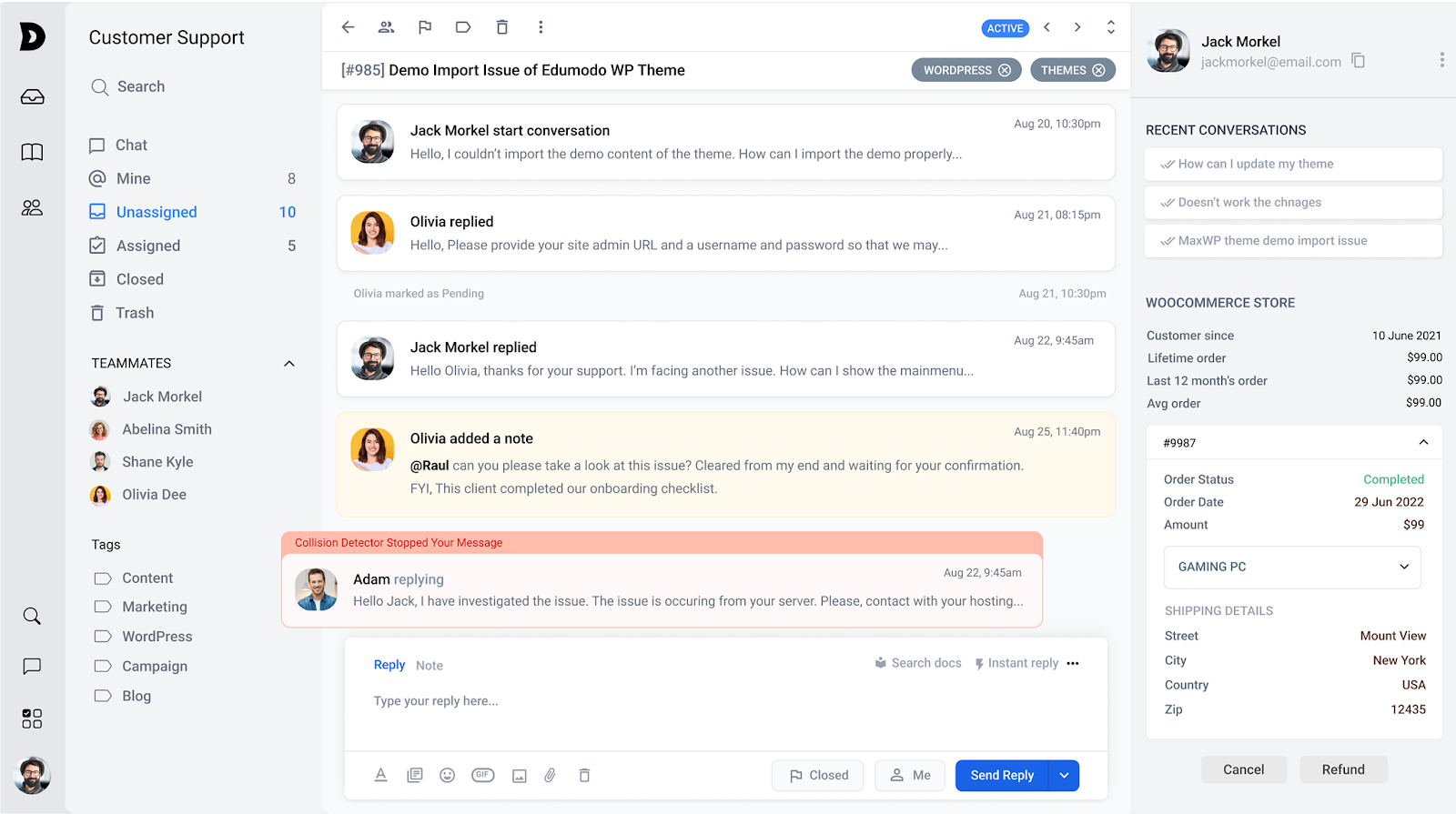 ThriveDesk - Best for tracking customer emails 