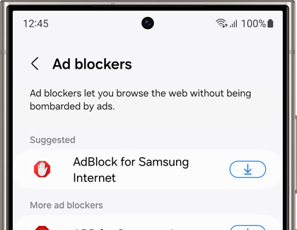 List of Ad blockers with Install icons next to them