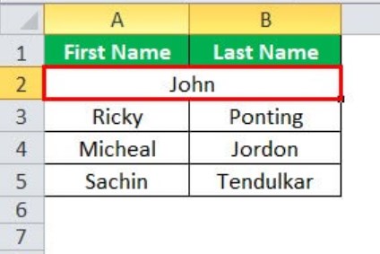 Merge Cells in Excel - Example 1 - Step 4