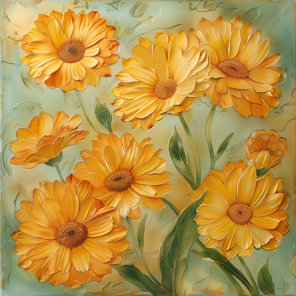 lovely painting of yellow candelula flowers