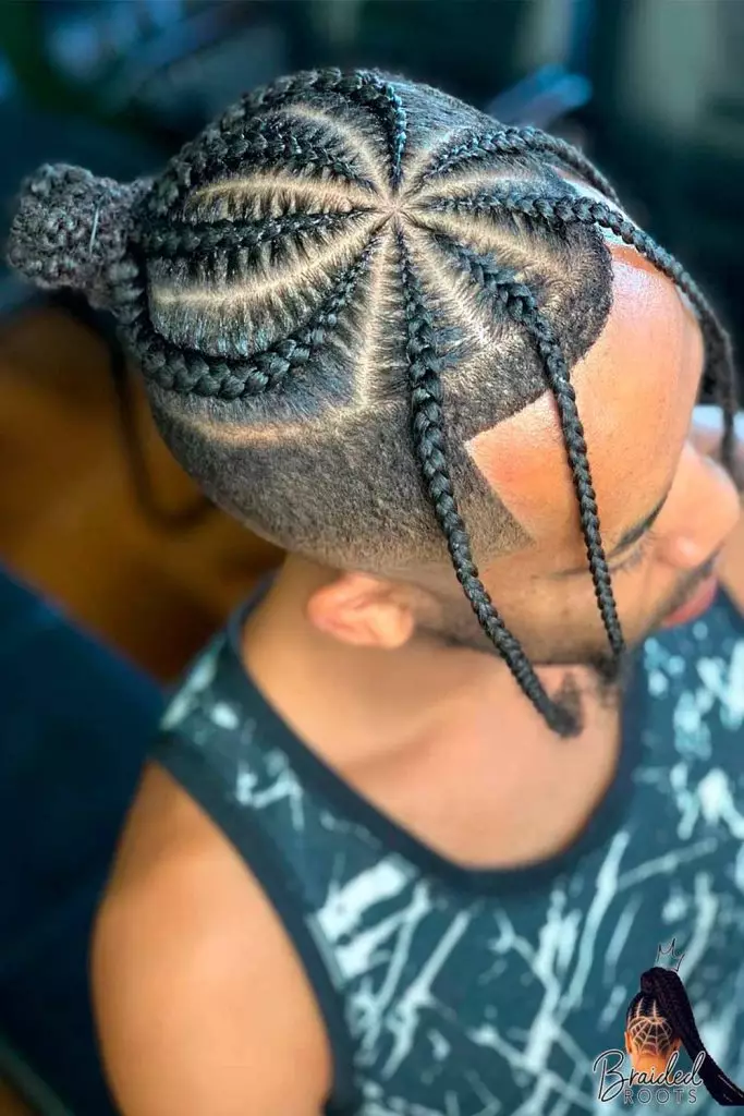 Picture of a guy rocking the spider braids