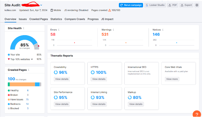 Site audit for Car Repair Service