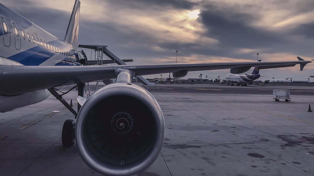 an airplane arriving in Florence Italy