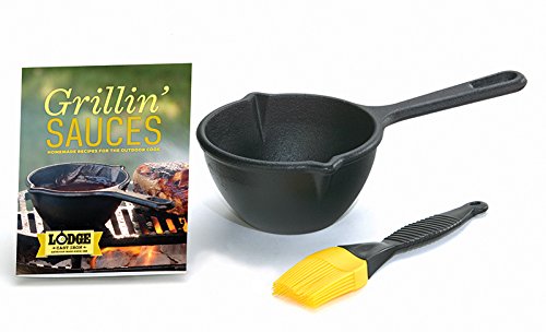 2.หม้อเหล็กจิ๋ว Lodge Melting Pot with Basting Brush and Grilling Recipe Book