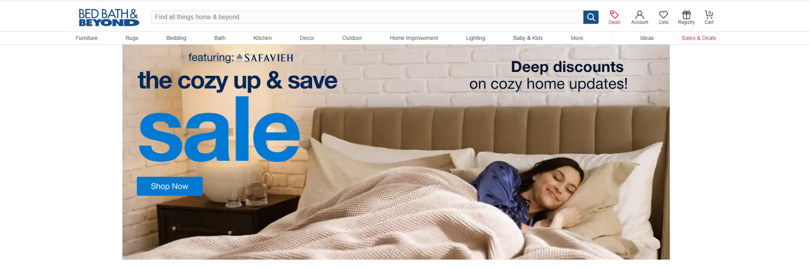 Overstock website home page