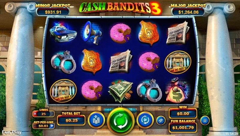 Cash Bandits 3 Grid Layout and Symbols