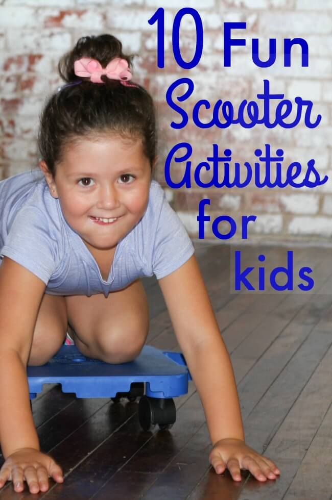 The Inspired Treehouse - These fun scooter activities for kids are great for upper body strengthening, core strengthening, coordination, endurance, and more!
