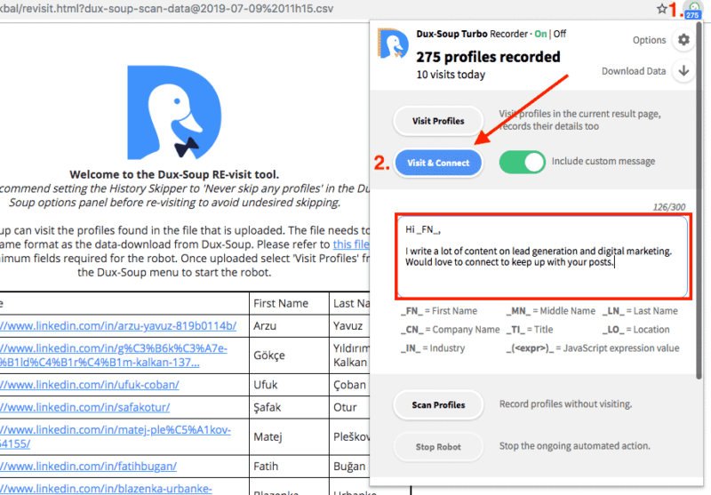 Dux-Soup, linkedin automation tool
