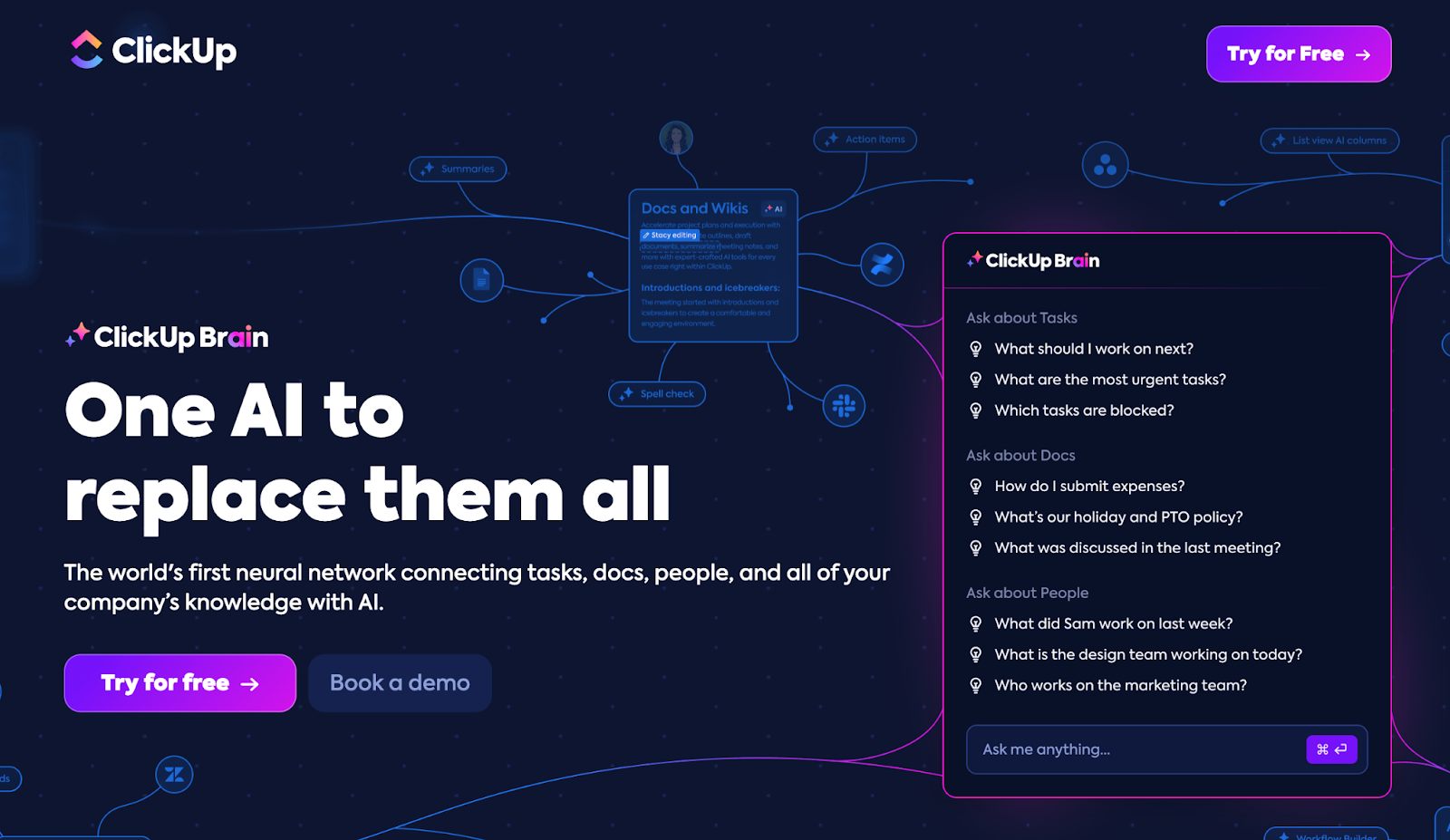 ClickUp Brain: One AI to replace them all