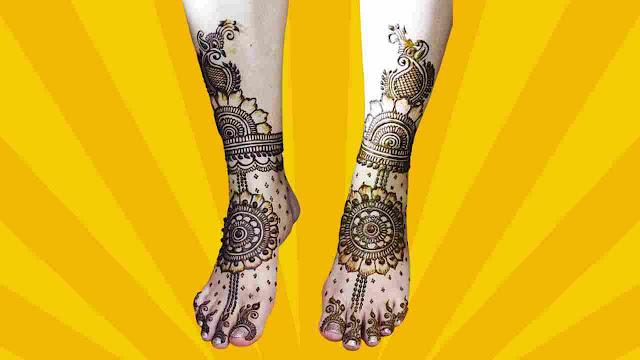 bridal leg mehndi design