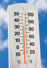 A thermometer showing the temperature

Description automatically generated