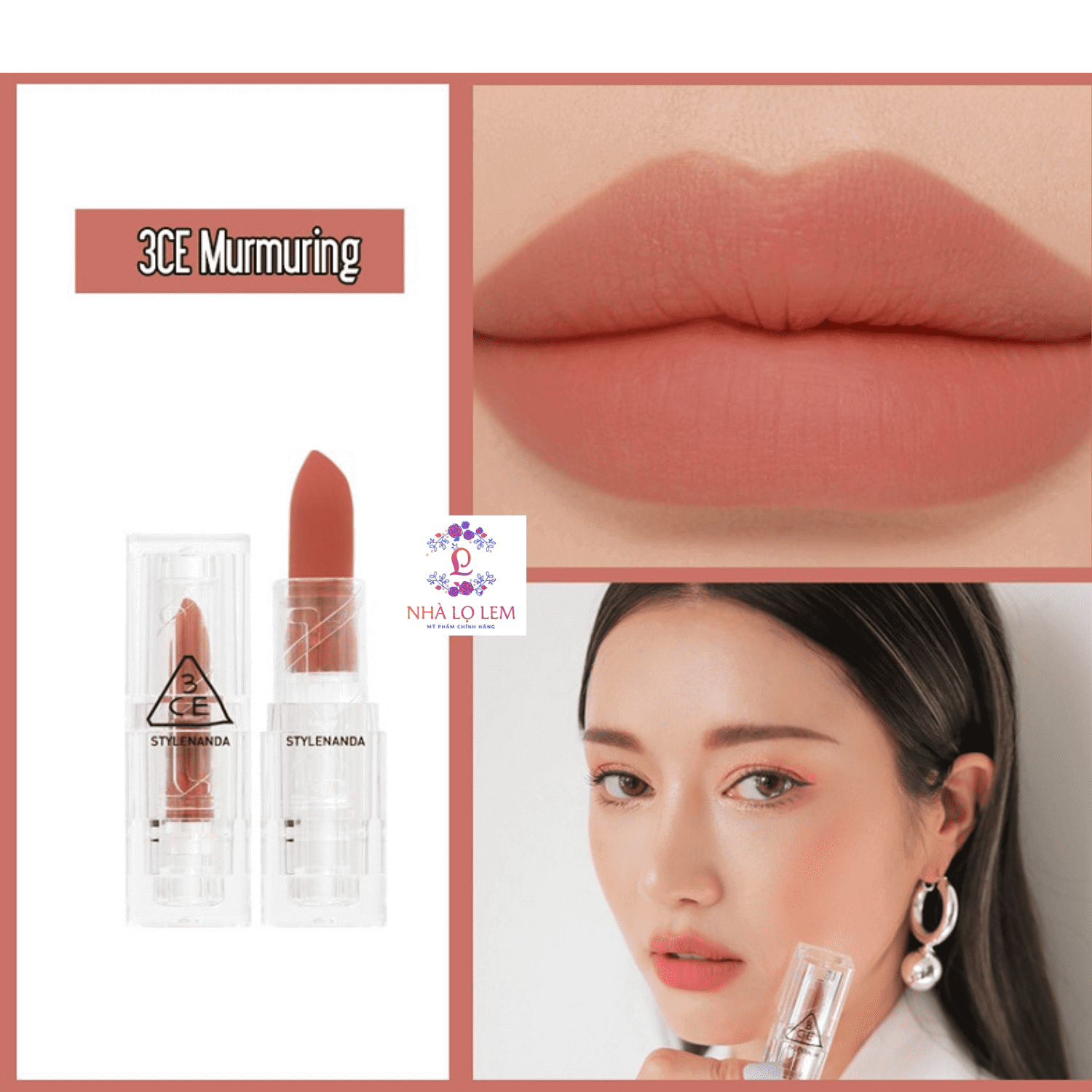 Lấy sỉ son 3ce chính hãng 3CE Soft Matte Lipstick Clear Layer Edition