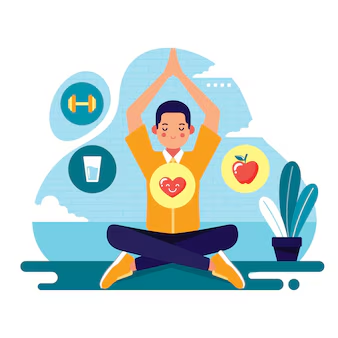 Wellbeing, health and wellness illustration