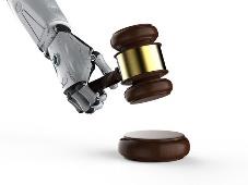 A robot holding a gavel

Description automatically generated