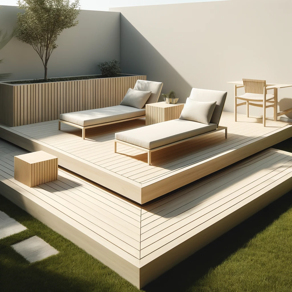 minimalist image floating deck ideas
