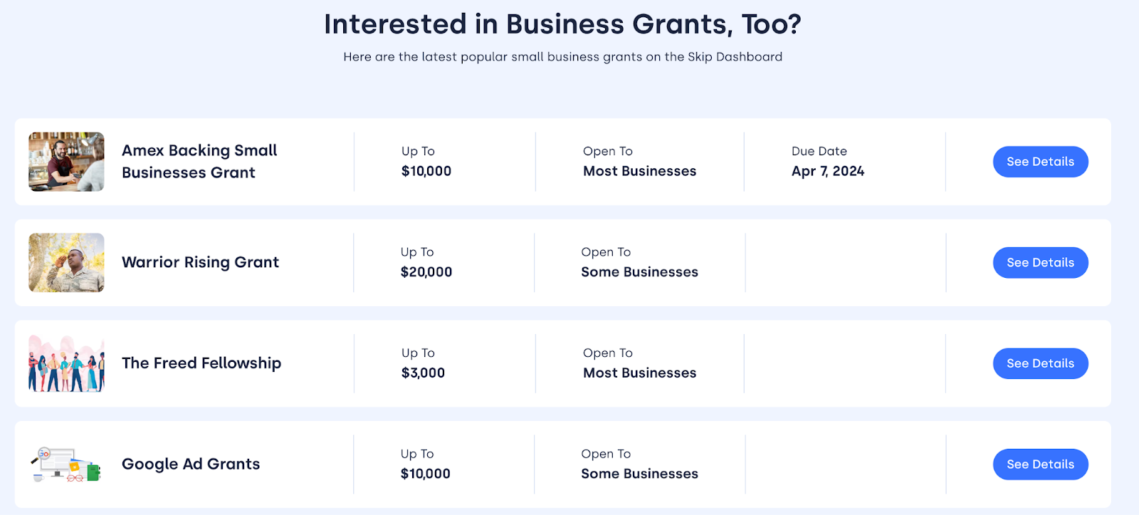 Get grants and loans for multiple businesses