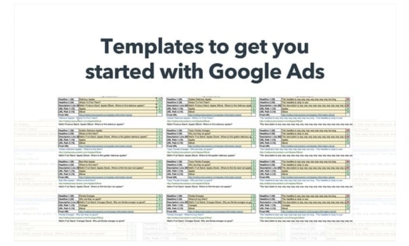 google ad examples, ppc template
