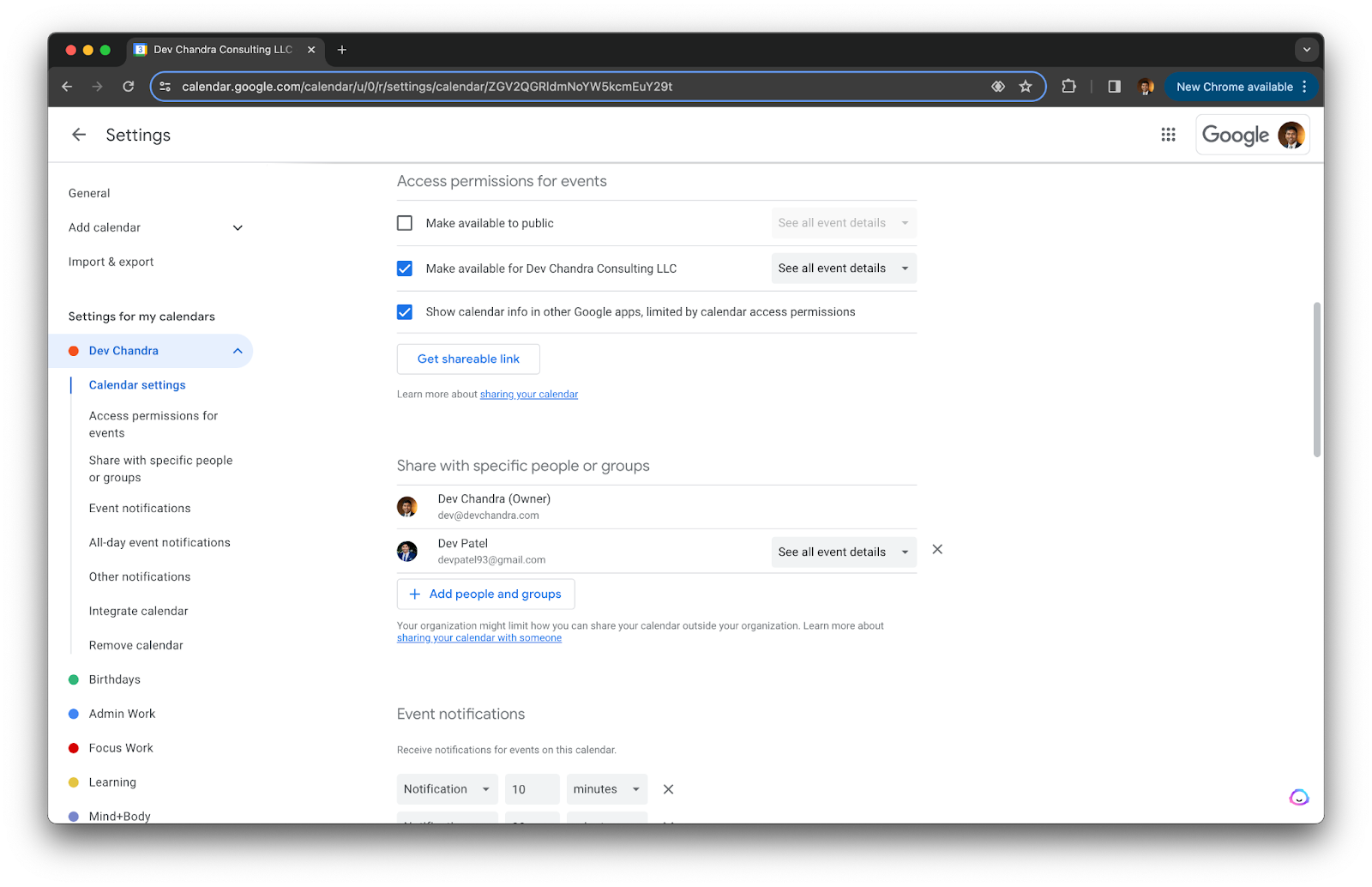 Calendar Sharing and Collaboration for Google Calendar