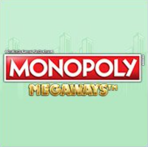 A logo of a game called monopoly megaways