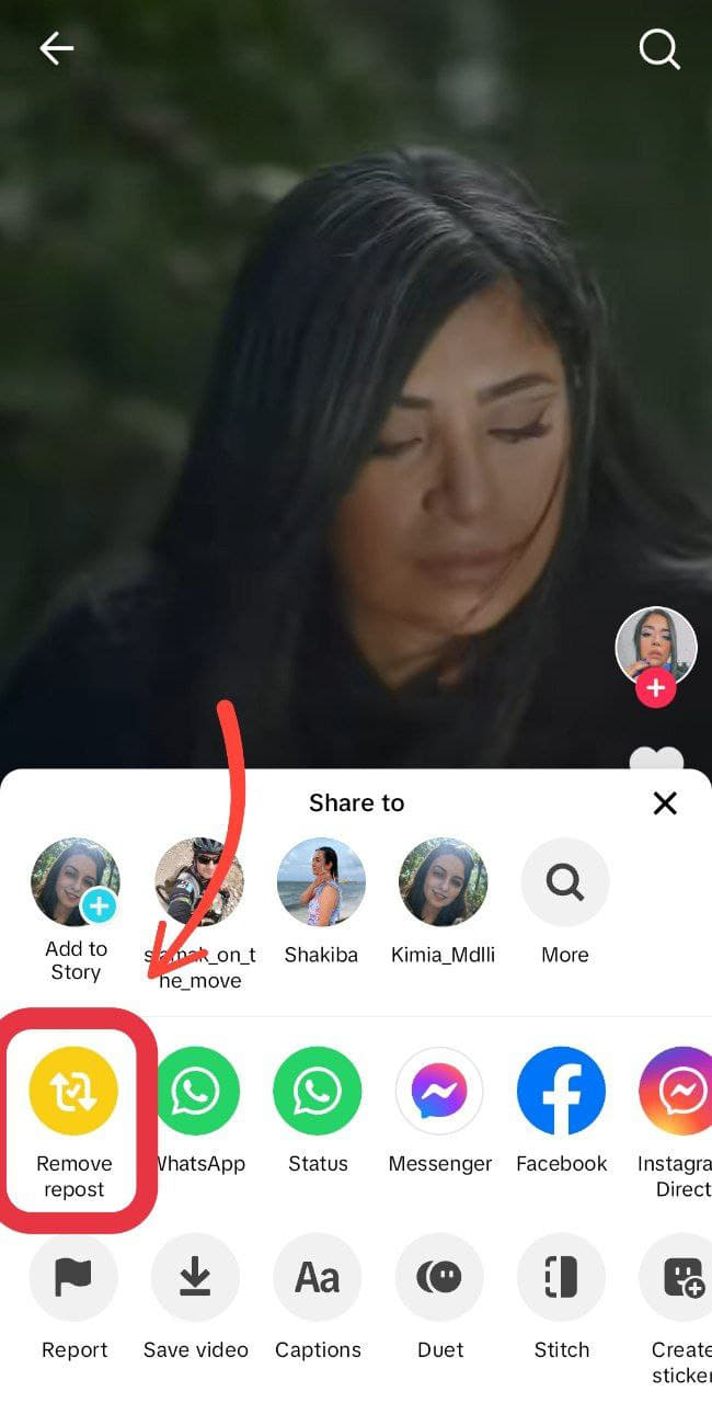 Remove repost button on TikTok