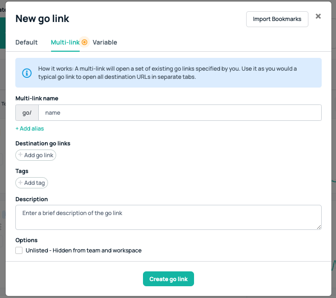 GoLinks Multi-links - how to create multi-links