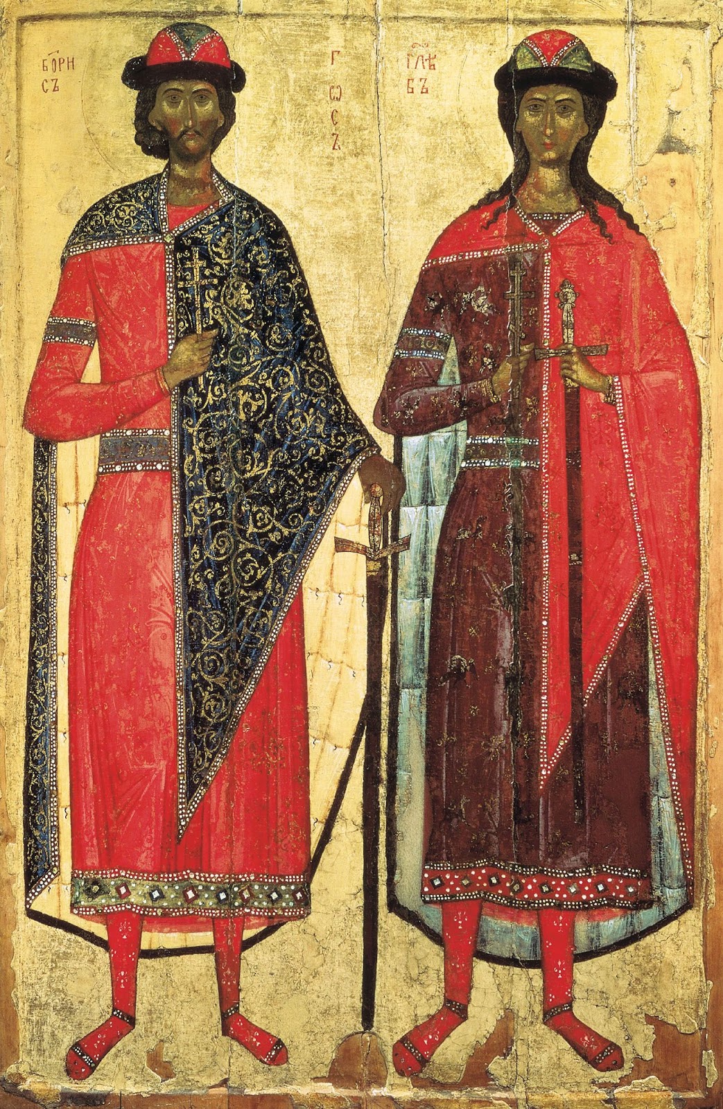 Свв. Борис і Гліб, ікона XIV ст. - фото 131545