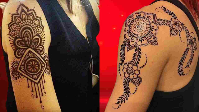 New bridal shoulder mehndi design