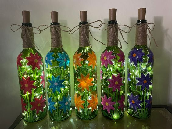 Pretty Wine Bottle Vase Design