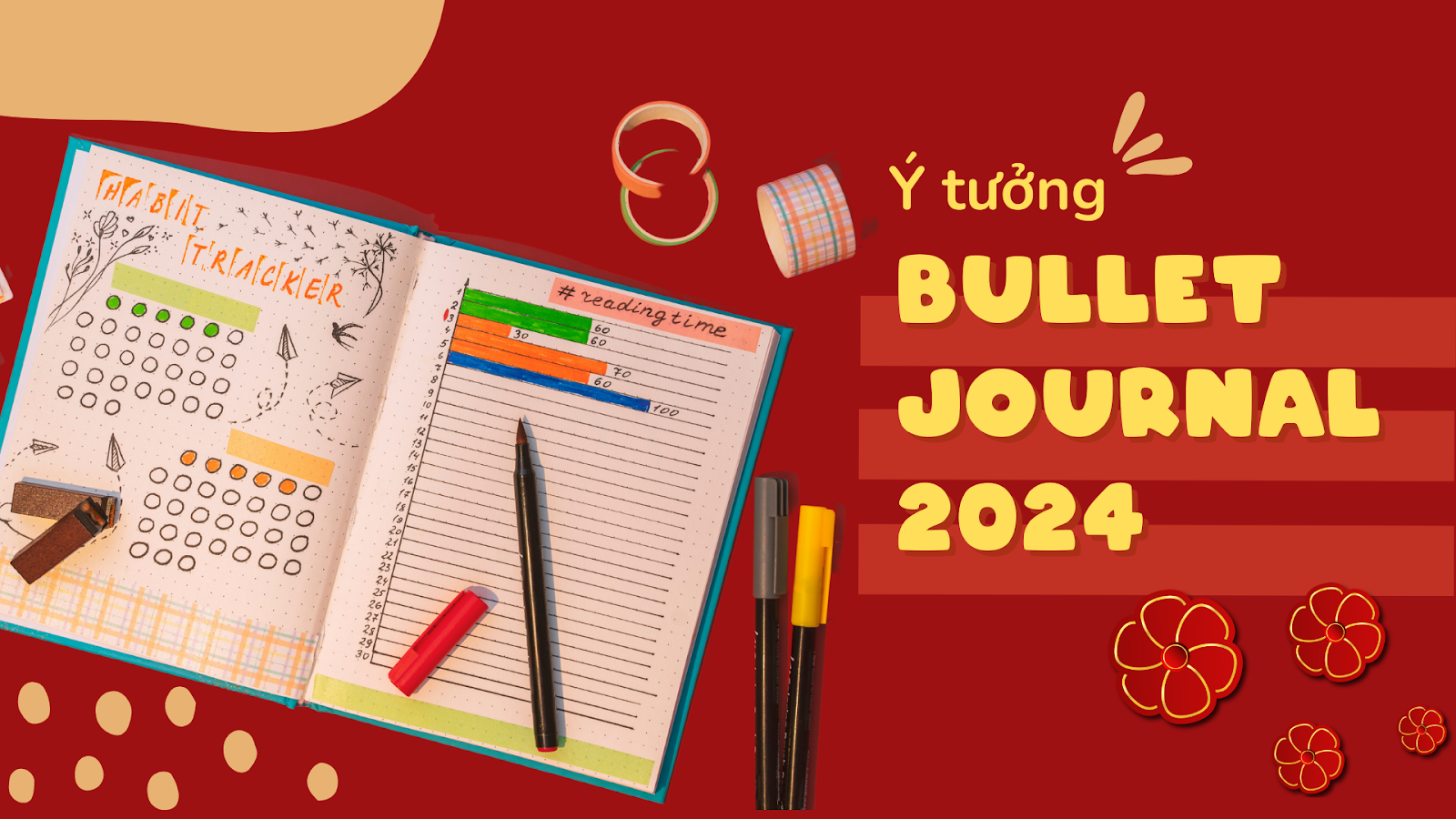 Hướng dẫn trang trí Bullet Journal cho năm mới là một ý tưởng thú vị cho dịp Tết 2024
