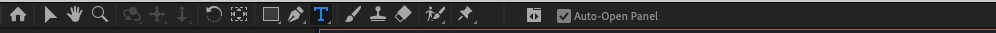 After Effects toolbar with text tool selected