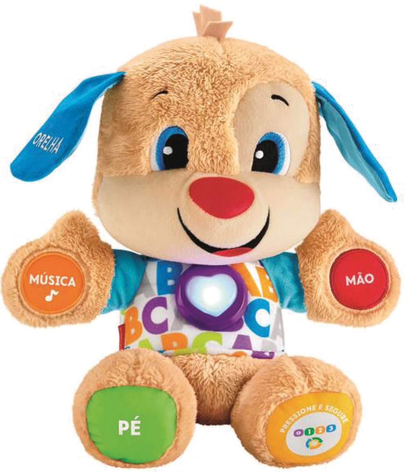 Urso de pelúcia musical Fisher Price Cachorrinho Smart Stages