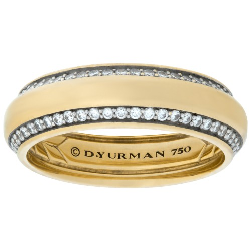 David Yurman Beveled Band Ring in 18K with Diamonds