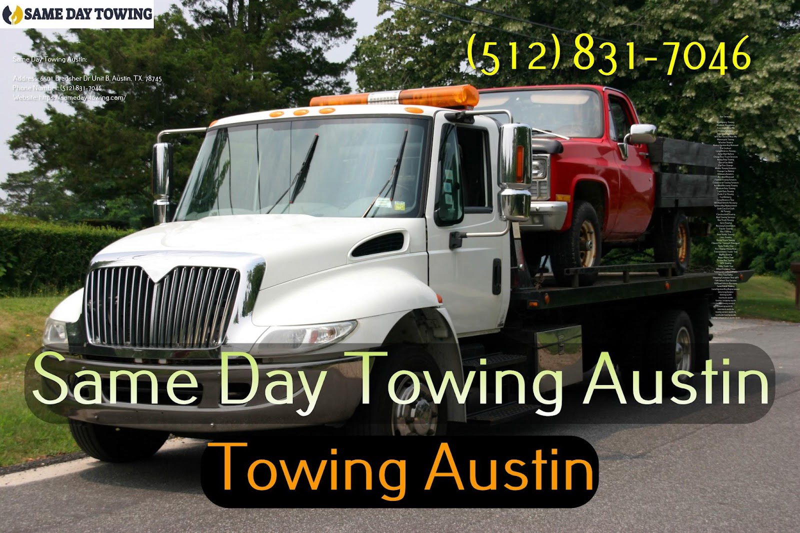 Same Day Towing Austin is a reputed towing company in Austin, TX. The company has been offering professional towing services in Austin and surrounding areas.