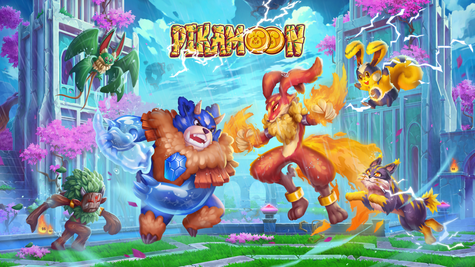 Illustration of Pikamoon Arena, the virtual gaming environment of Pikamoon cryptocurrency.