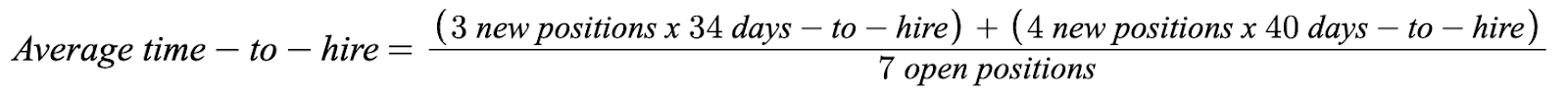 equation depicting the average time to hire