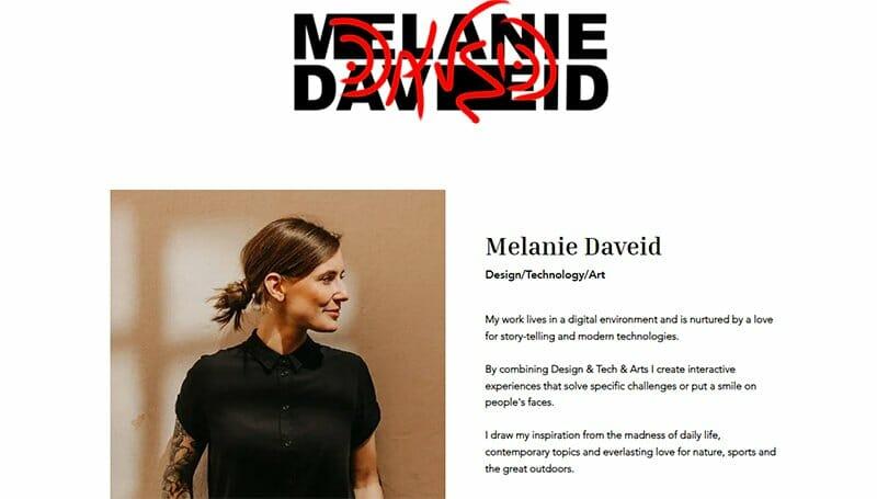 resume website example: Melanie Daveid