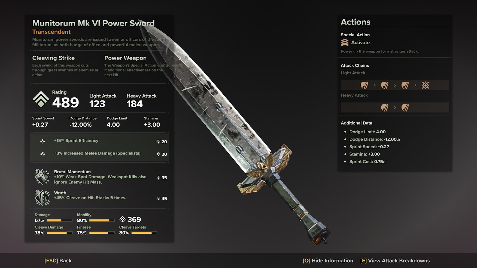 Weapon Description Screenshot
