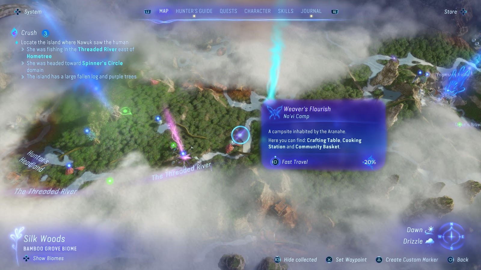 An in game screenshot of the map from the game Avatar: Frontiers of Pandora