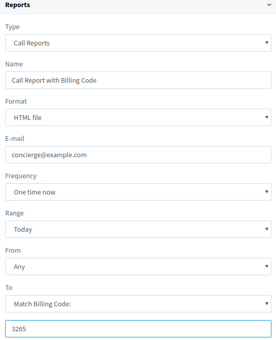 Dial Codes for Call Reports in 3CX Management Console