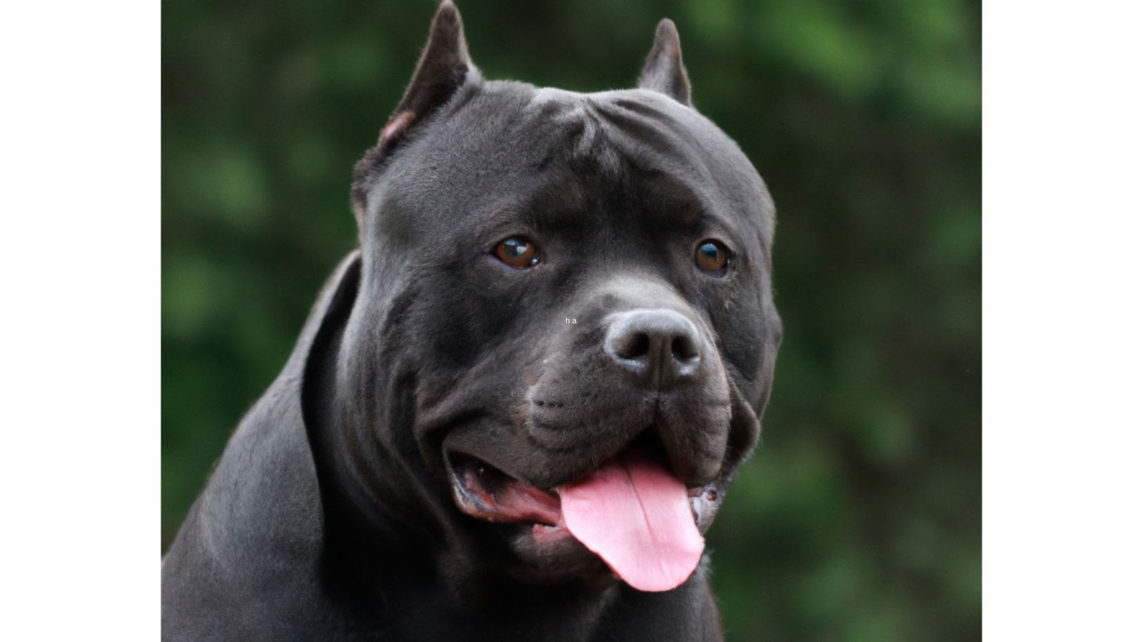 Black XXL Bully dog close up face