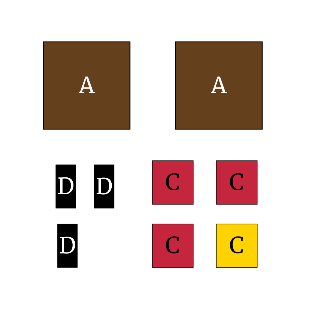 Color coded diagram of how to mix mahogany polymer clay