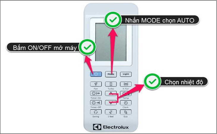 Bật chế độ auto của điều hòa