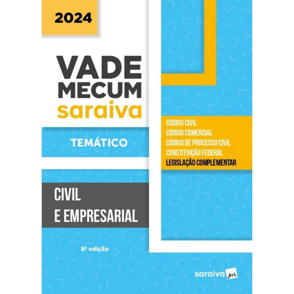 Capa Vade Mecum Temático Saraiva: Civil e Empresarial – 8ª Edição