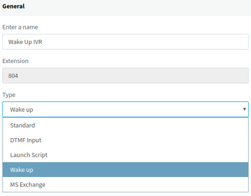 Create a new Wake up IVR in 3CX Management Console