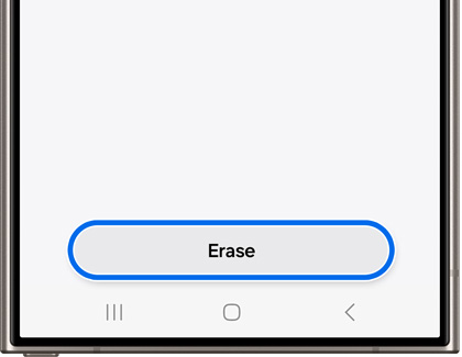 Erase button highlighted