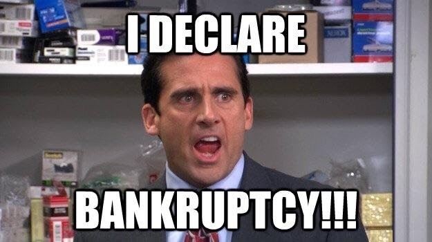 Michael Scott dichiara bancarotta.