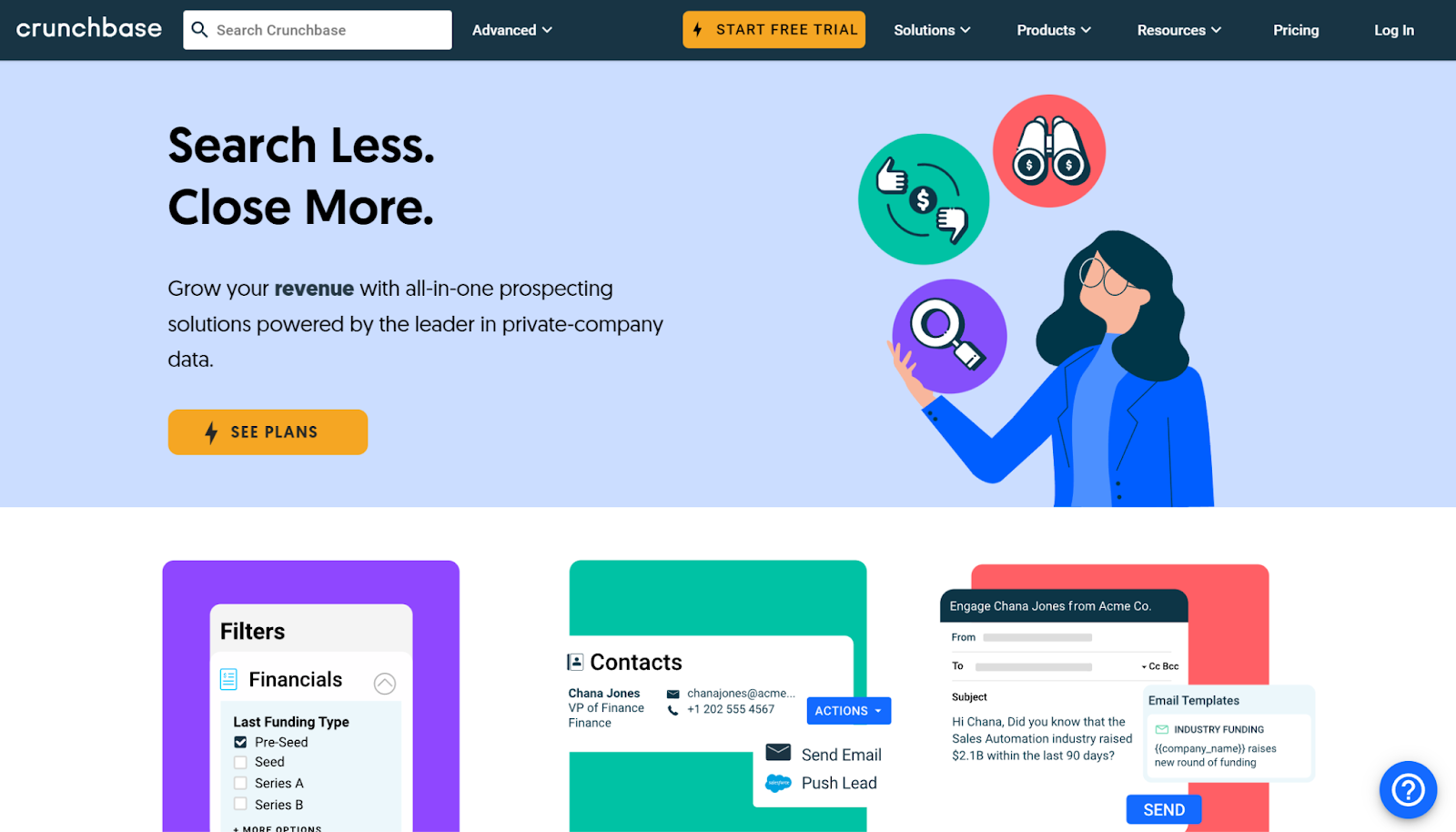 crunchbase homepage